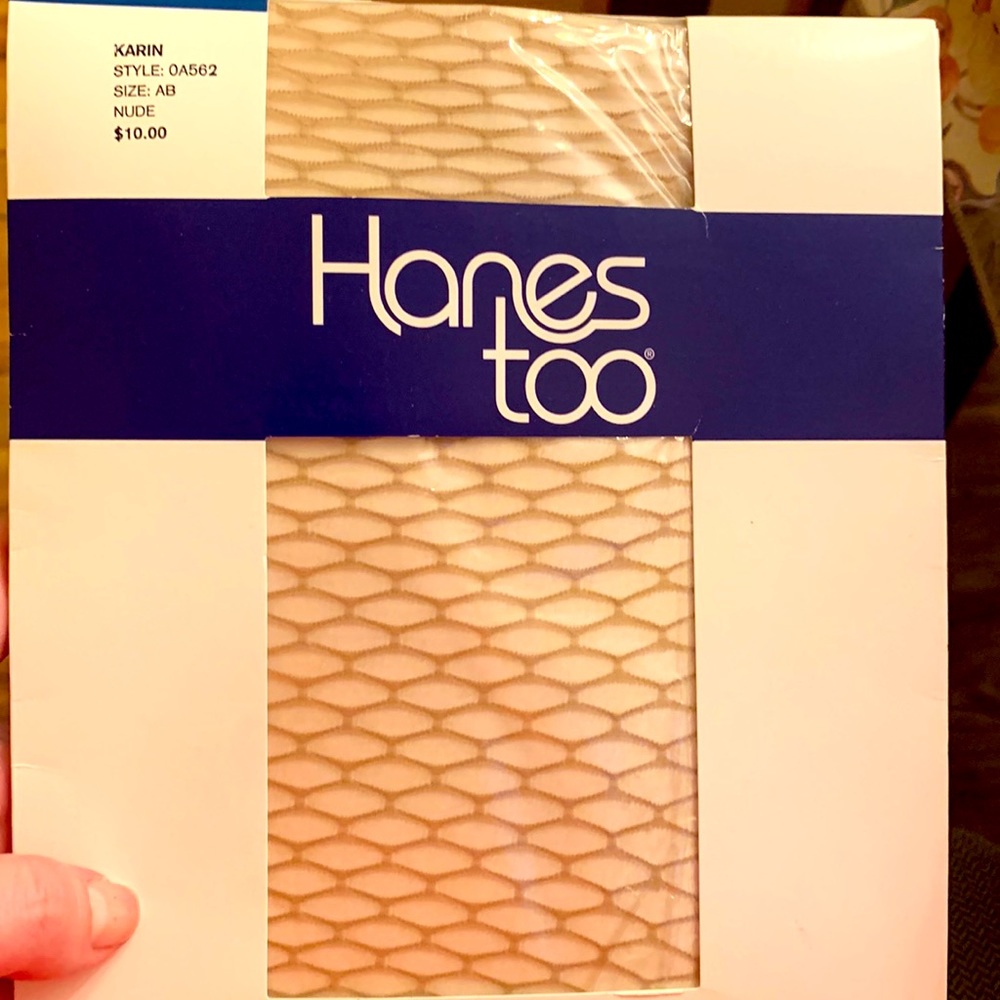 New Hanes Too Karin textured stockings Italy hosiery sheer Size AB small